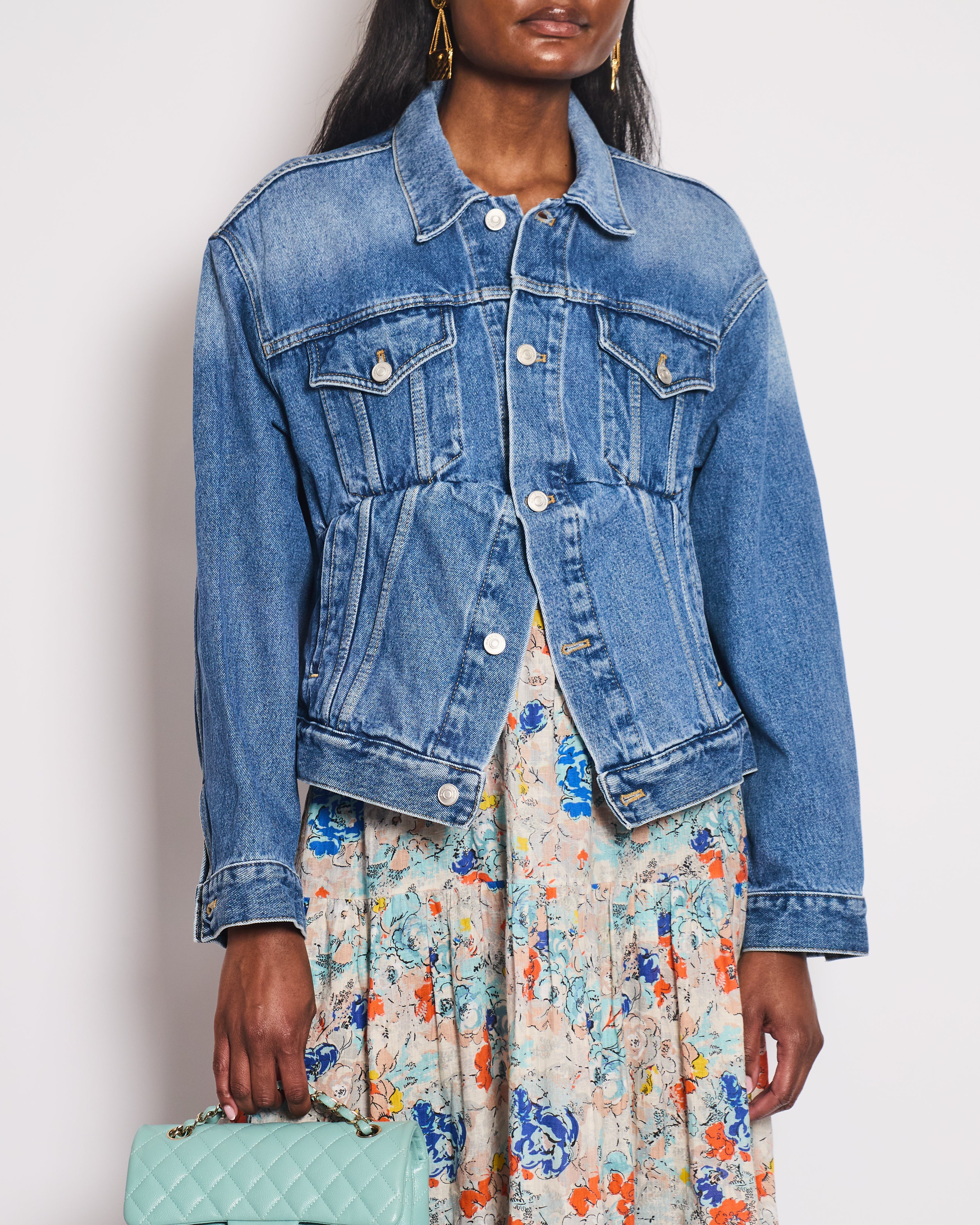 Balenciaga Blue Denim Button Down Jacket Size FR 34 (UK 6)