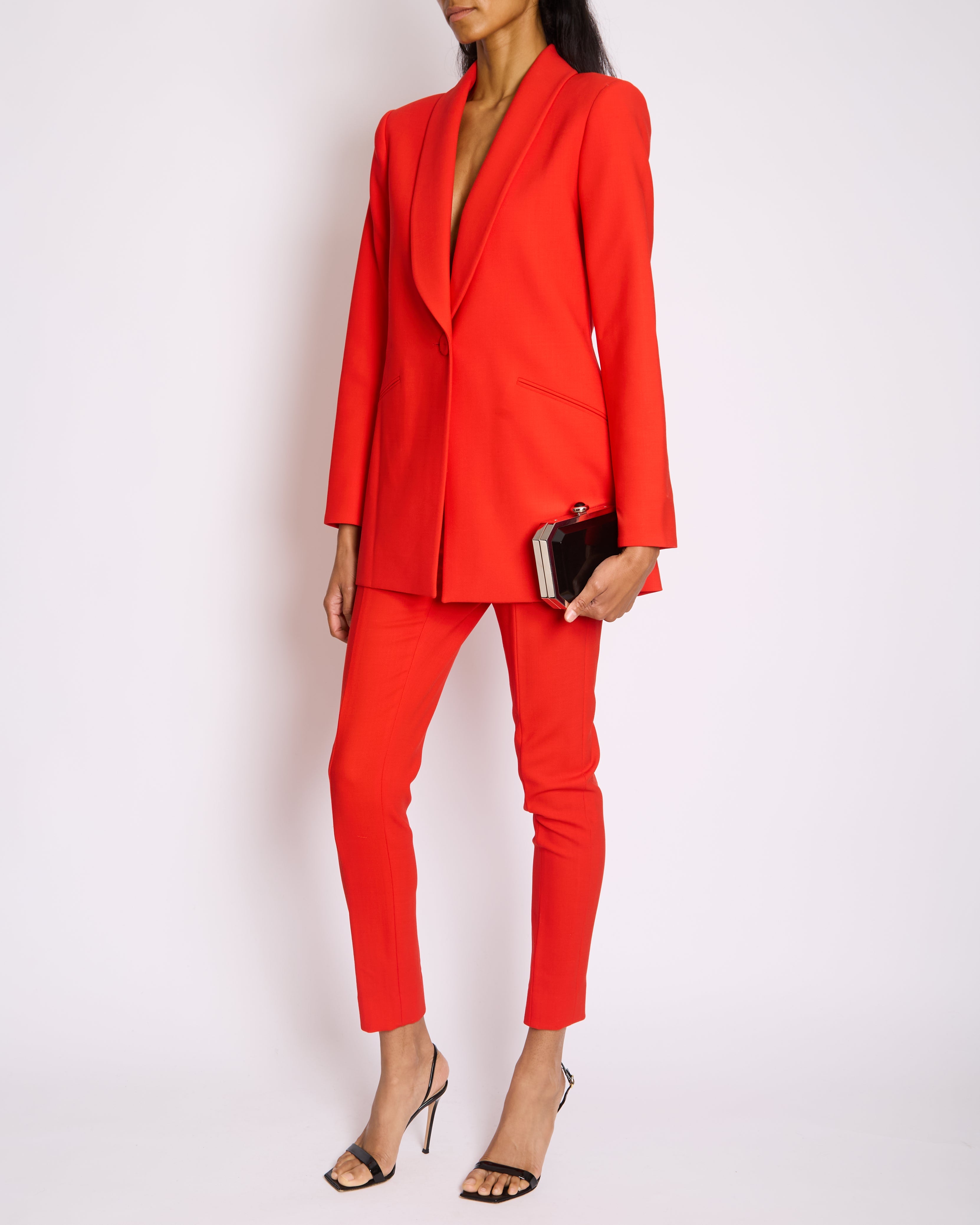 *CURRENT SEASON* Carolina Herrera Red Three Piece Trousers, Jacket and Blouse Set Size US 0 (UK 4)