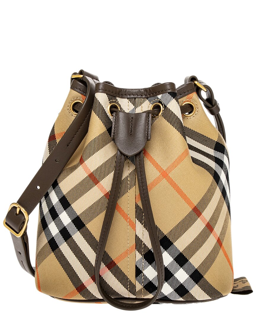 Burberry Check Mini Leather Bucket Bag