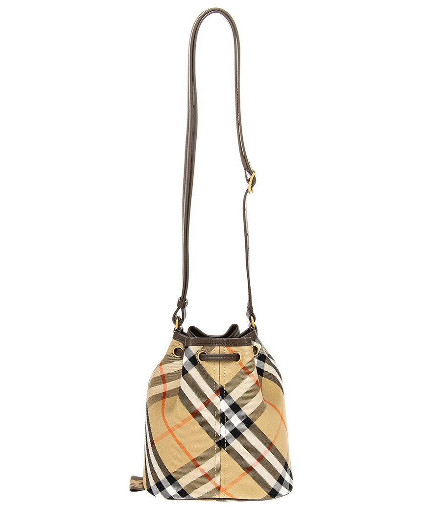 Burberry Check Mini Leather Bucket Bag