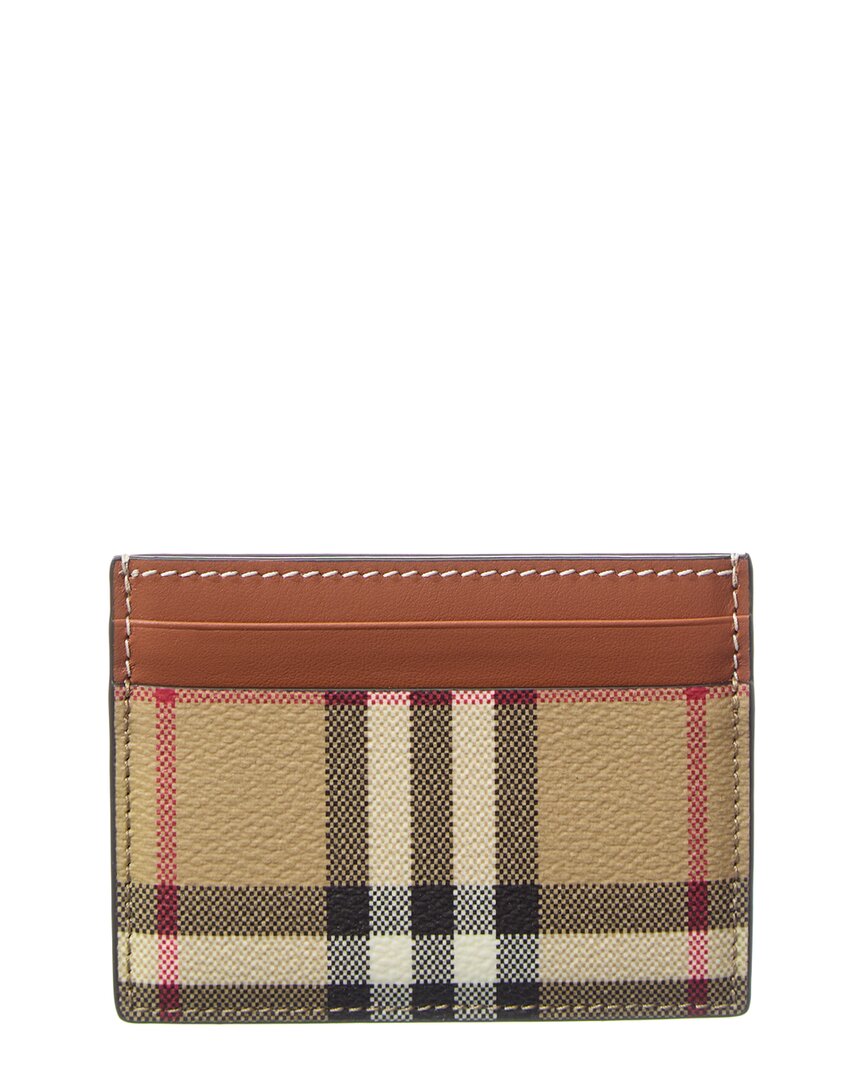 Burberry Check E-Canvas & Leather Card Holder