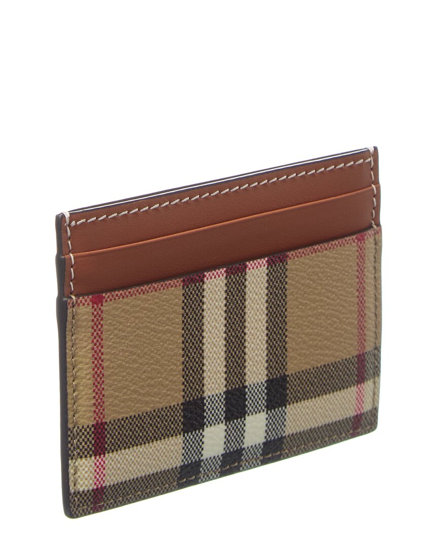Burberry Check E-Canvas & Leather Card Holder