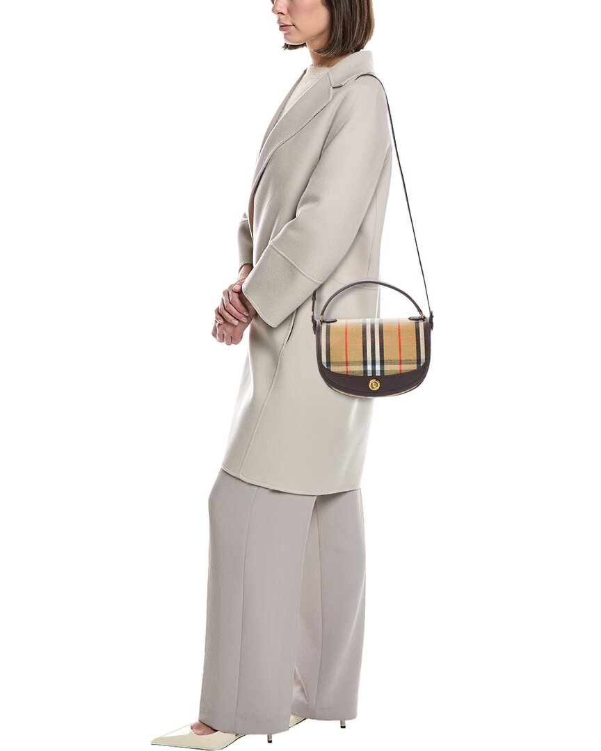 Burberry Highlands Check E-Canvas & Leather Shoulder Bag