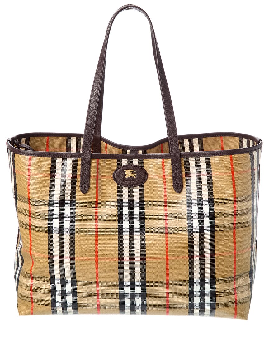 Burberry Highlands Medium Coated Canvas Tote
