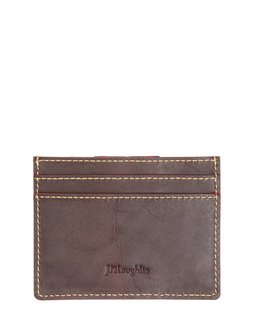 J.Mclaughlin Men's Leather Card Case, Os, Brown