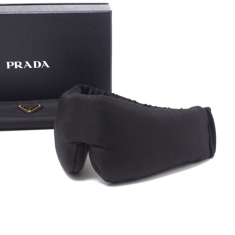 Prada Satin Travel Eye Mask And Pouch With Triangle Logo Ra0291