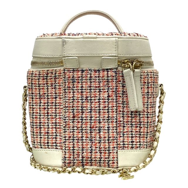 Chanel Chanel As0323 Vanity Case Vanity Bag Chain Shoulder 27 th Tweed White
