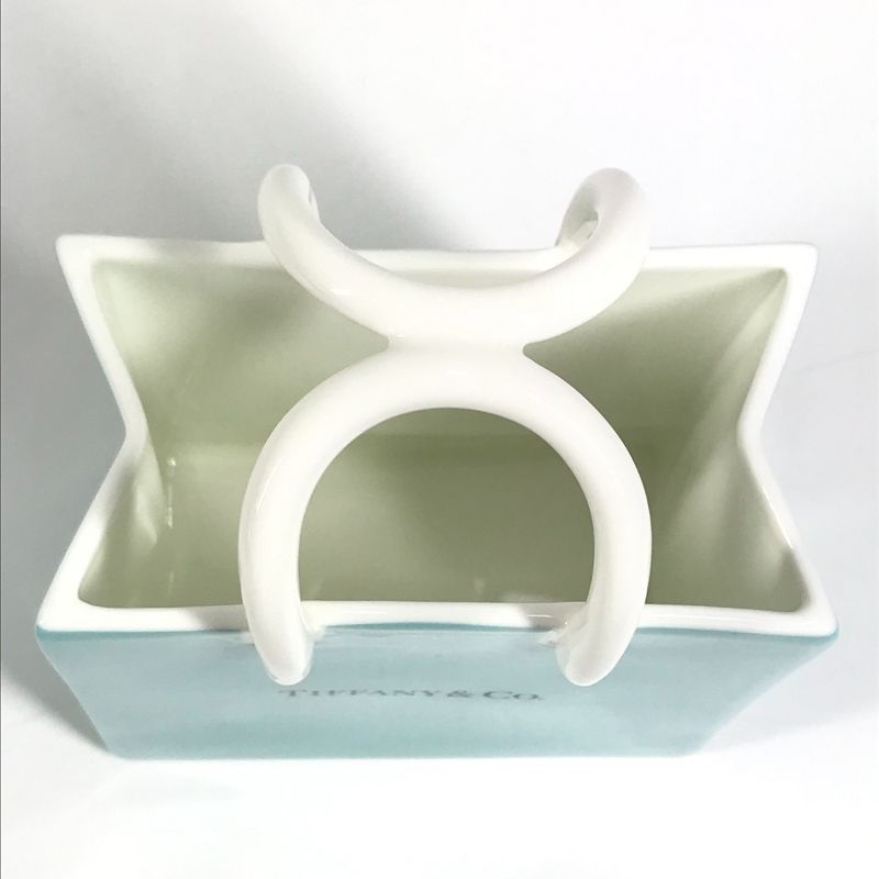 Tiffany & Co Small Bag Shopping Bag Shape Logo Ceramic Blue
