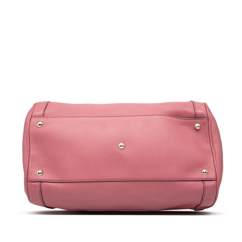 Gucci Soho Interlocking G Mini Boston Bag Handbag Pink Leather