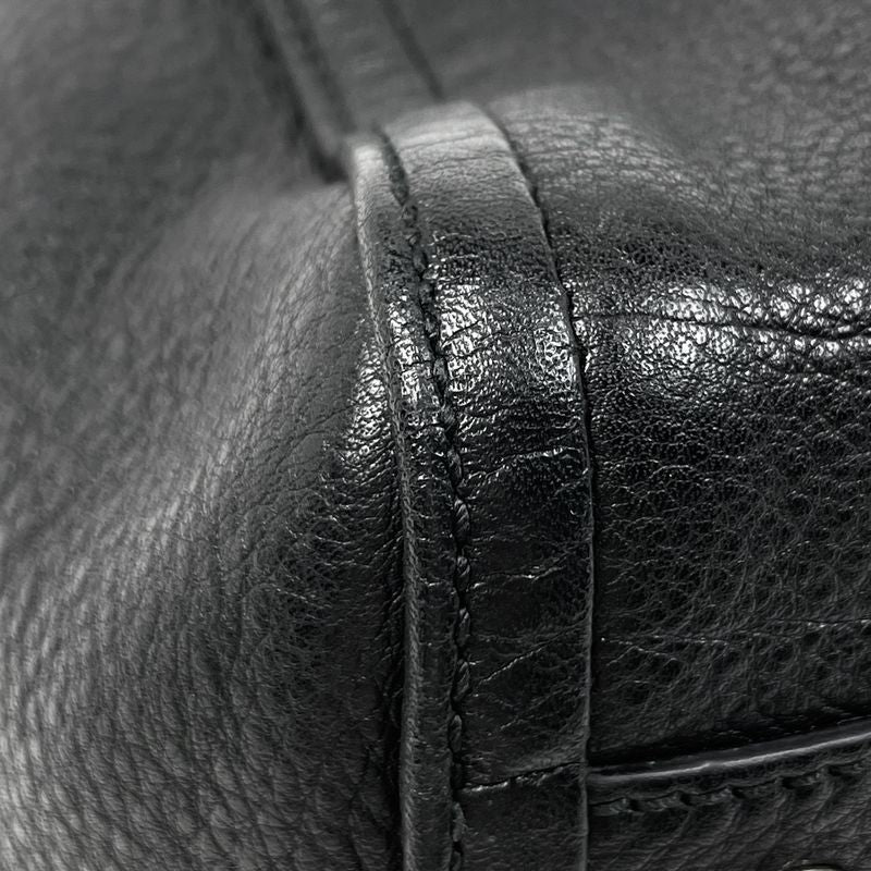 Gucci Soho Tote Bag Fringe Interlocking G Tote Leather Black