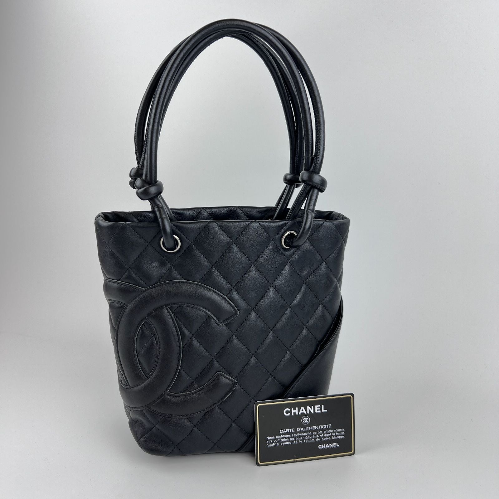 Chanel Chanel Cambon Line Tote Handbag Black Leather 8 th Vintage
