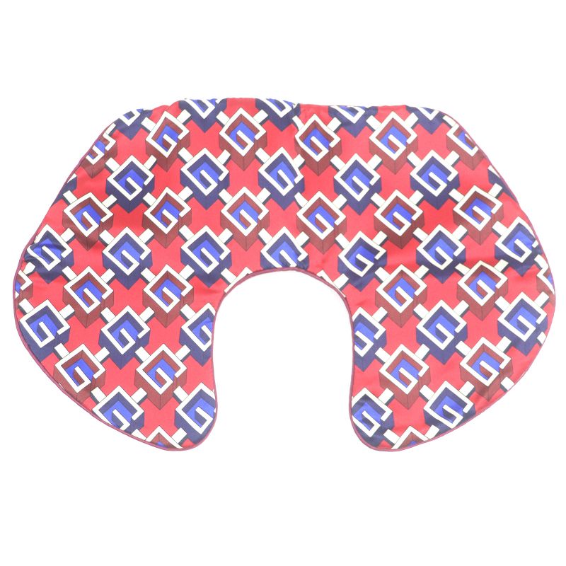 Gucci 100% Silk Geometric G Eye Mask Neck Pillow Slippers Travel Set Red