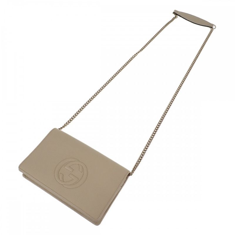 Gucci Soho Chain Wallet Outlet a7 M0 g Shoulder Bag Calf White Ladies