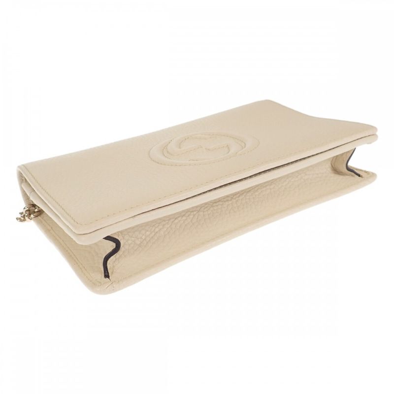 Gucci Soho Chain Wallet Outlet a7 M0 g Shoulder Bag Calf White Ladies