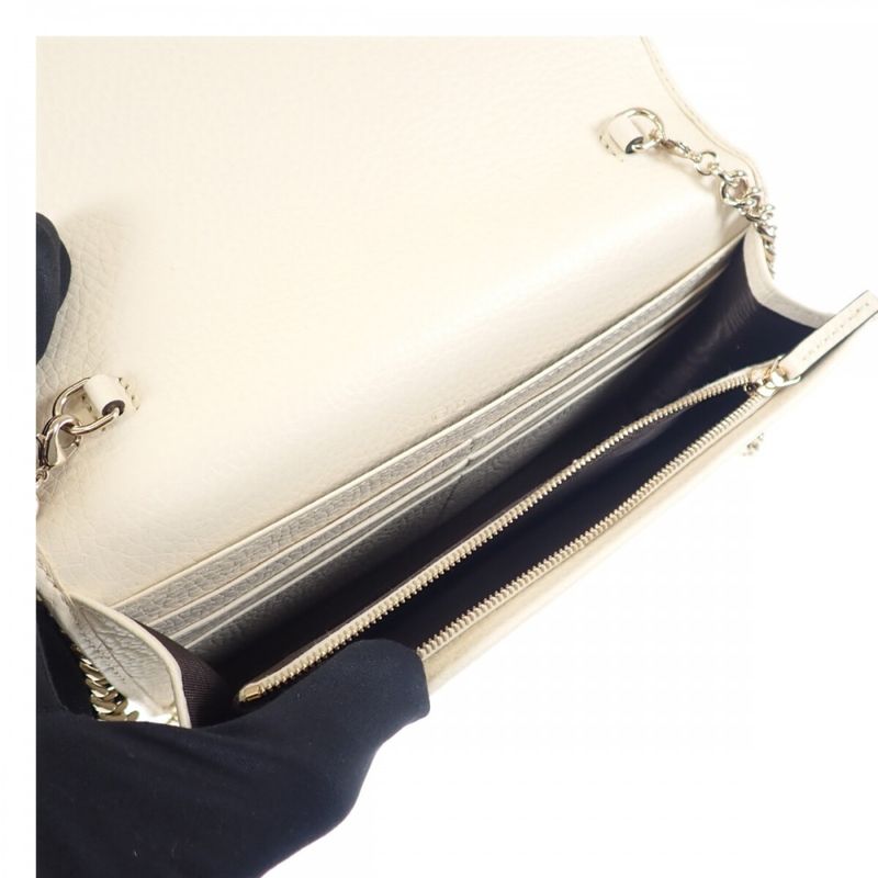 Gucci Soho Chain Wallet Outlet a7 M0 g Shoulder Bag Calf White Ladies