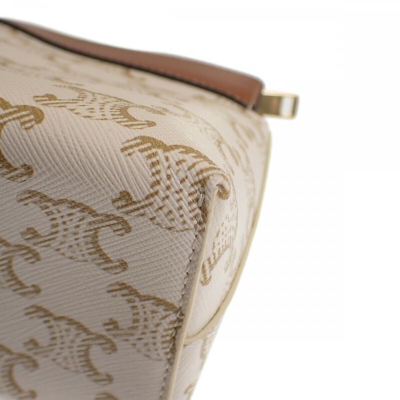 Celine Small Travel 10 C762 djp.01 ta Pouch Polyurethane Leather White