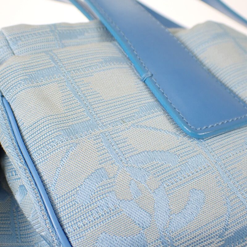 Chanel New Travel Line Tote PM Tote Bag Nylon Leather Blue Ladies
