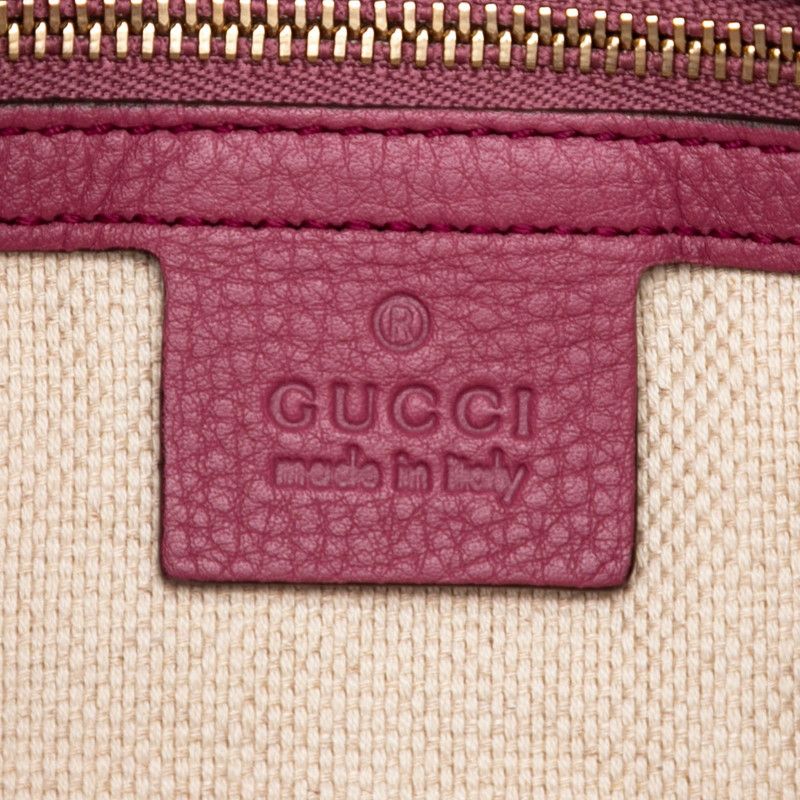 Gucci Gucci Soho Chain Tote Shoulder Bag Purple Leather