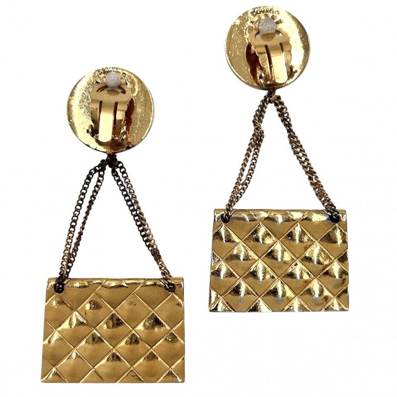 Chanel Chanel Earrings Bag Motif Quilted Swing Coco Vintage Accessori