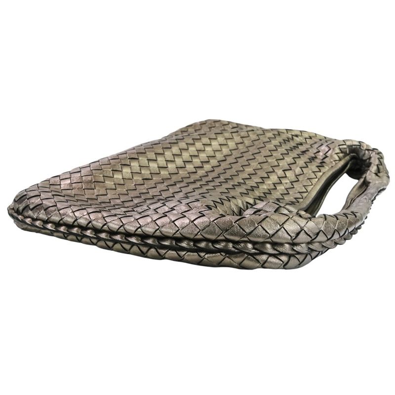 Bottega Veneta Intrecciato Leather Hobo One Shoulder Bag Metallic