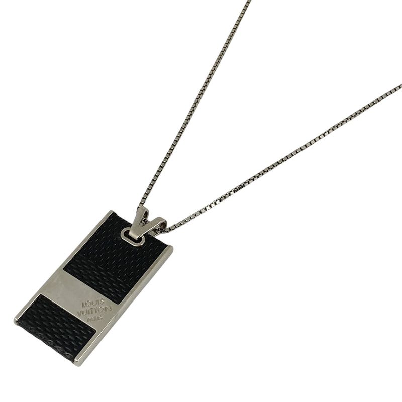 Louis Vuitton Pendentif Soho Necklace Pendant Necklace Metal Damier Graphite