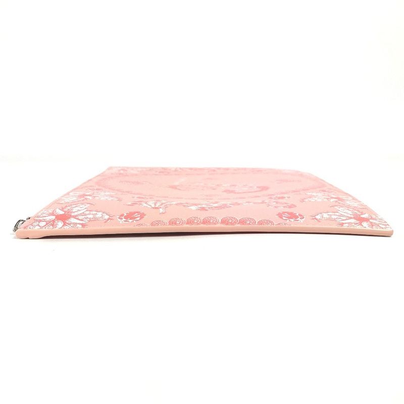 Tiffany & Co Clutch Bag Logo Leather Pink