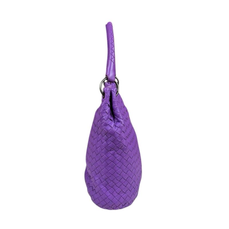 Bottega Veneta Hobo Bag Intrecciato Tote Leather Purple Women's