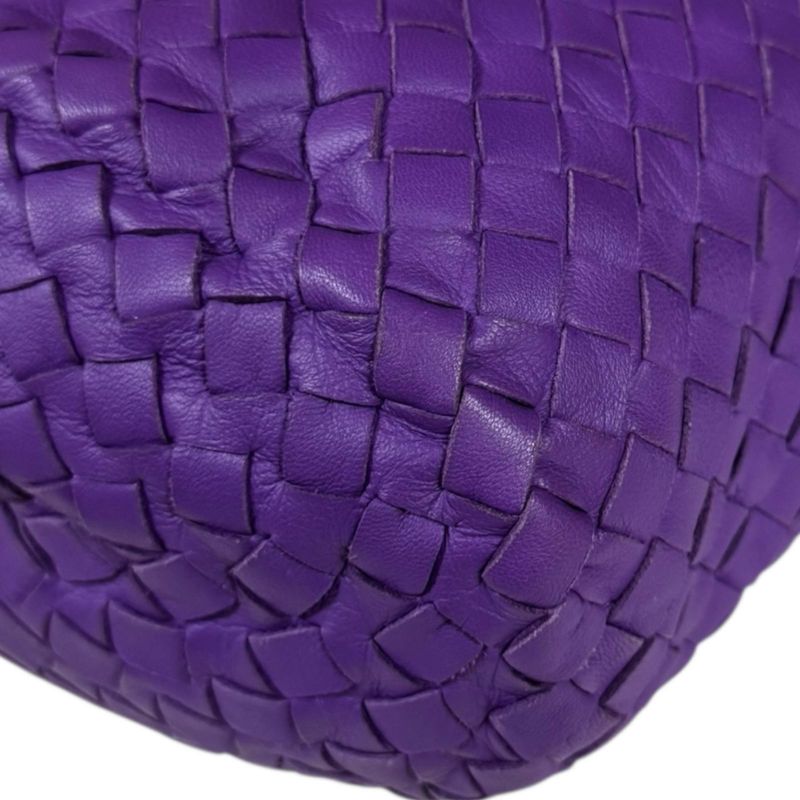 Bottega Veneta Hobo Bag Intrecciato Tote Leather Purple Women's