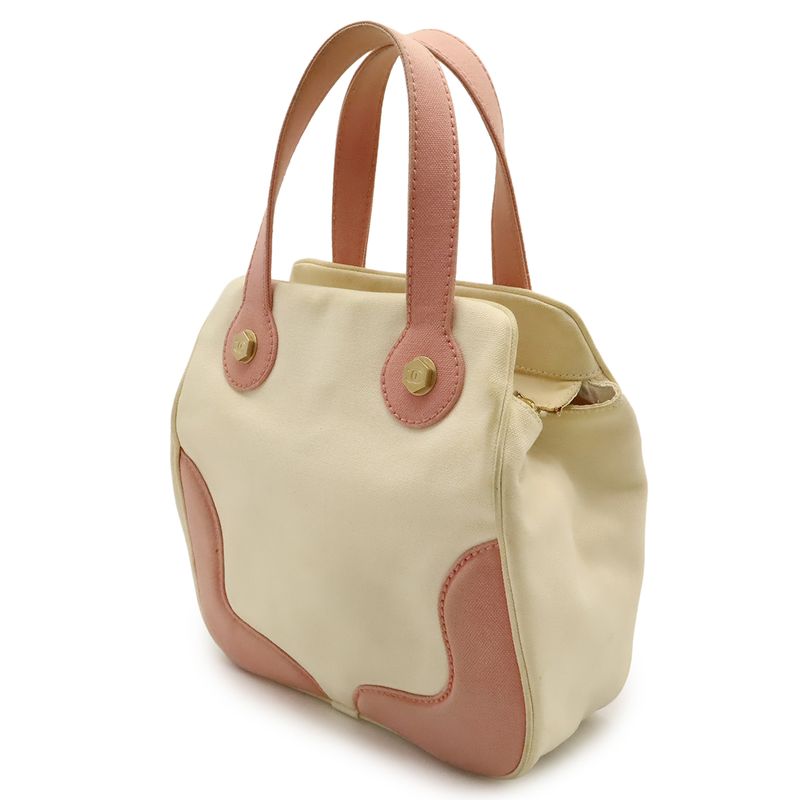 Chanel Chanel Marshmallow Bag Tote Handbag Canvas Pink Ivory White