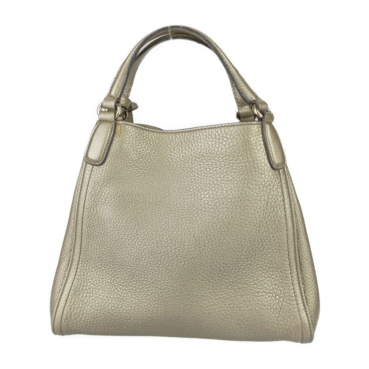 Gucci Handbag Interlocking G Soho 2-Way Bag Gold Leather Ladies Shoulder