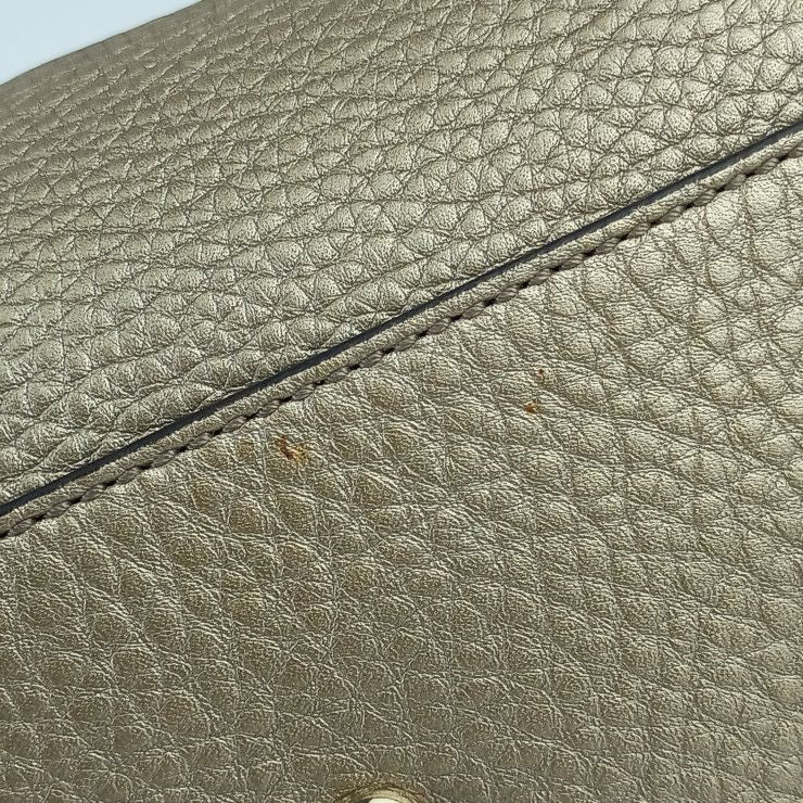 Gucci Handbag Interlocking G Soho 2-Way Bag Gold Leather Ladies Shoulder