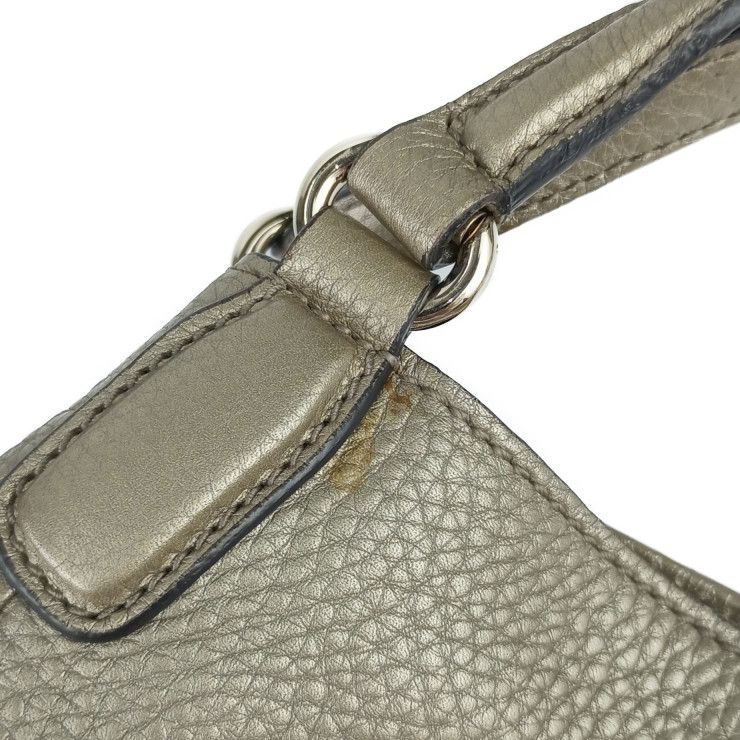 Gucci Handbag Interlocking G Soho 2-Way Bag Gold Leather Ladies Shoulder