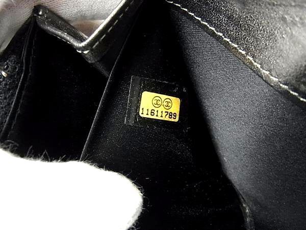 Chanel Wallet New Travel Line Gray Leather Unisex Coco Mark Silver Hardware