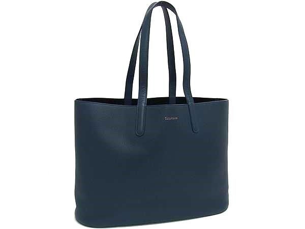 Tiffany & Co Tote Bag Blue Leather Ladies