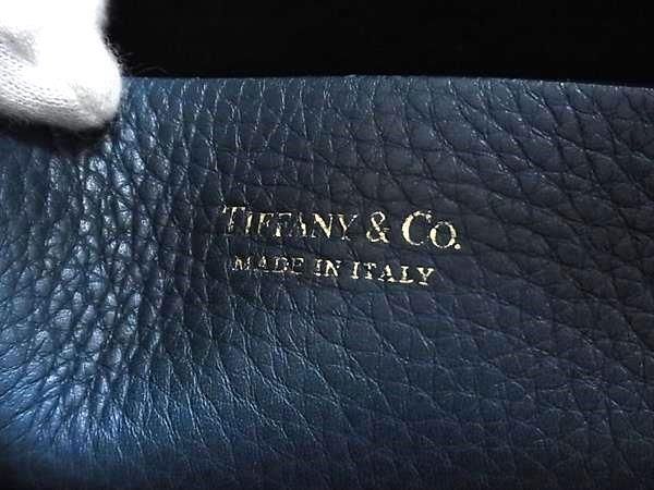Tiffany & Co Tote Bag Blue Leather Ladies