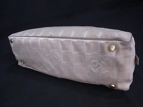 Chanel Shoulder Bag New Travel Line Beige Nylon Canvas And Leather