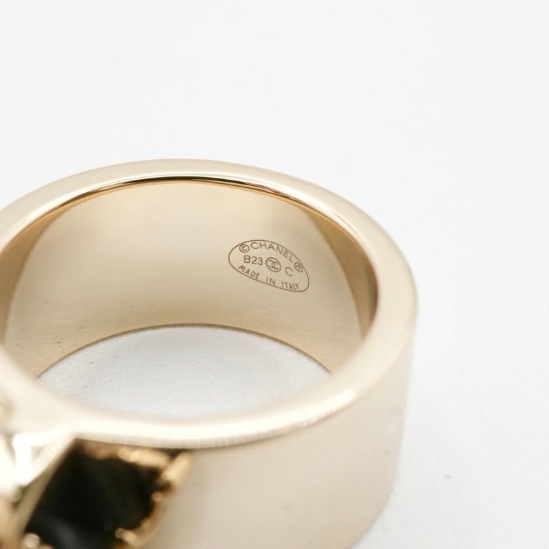 Chanel Chanel Ring Gold White Black Quilted Bag Charm