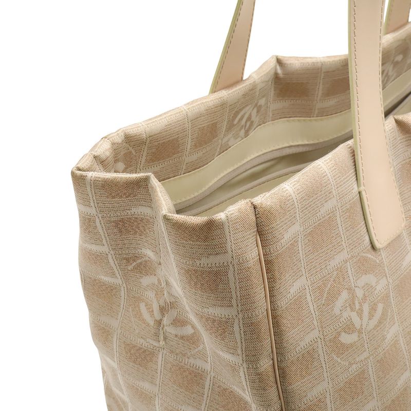 Chanel New Travel Line Tote MM Tote Bag Shoulder Bag Lame Nylon