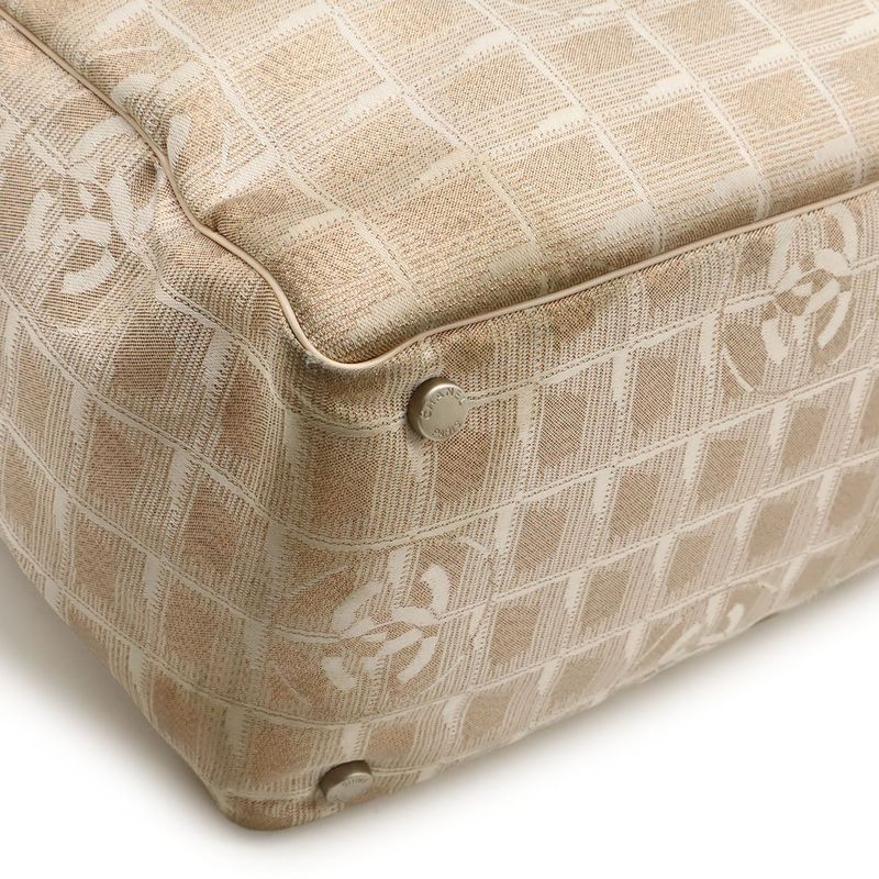 Chanel New Travel Line Tote MM Tote Bag Shoulder Bag Lame Nylon