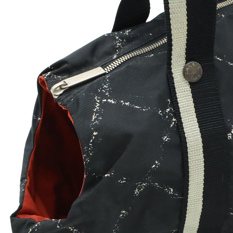 Chanel Travel Line Dog Carrier Pet Carry Tote Bag Dog Cat Pet Nylon Black Red