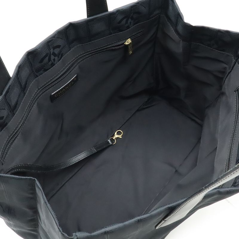 Chanel New Travel Line Tote MM Tote Bag Nylon Black