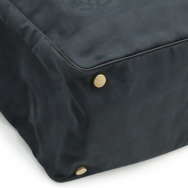 Chanel New Travel Line Tote MM Tote Bag Nylon Black