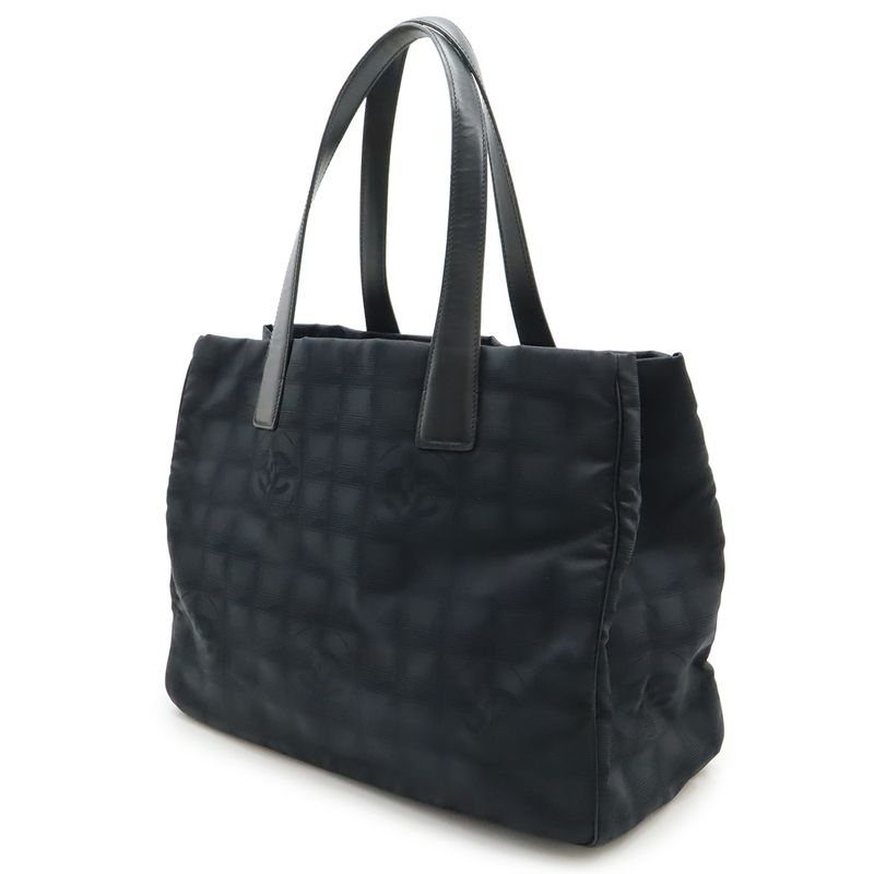 Chanel New Travel Line Tote MM Tote Bag Nylon Black