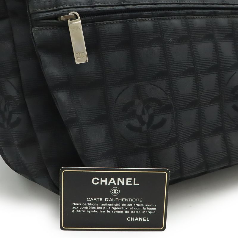 Chanel New Travel Line Messenger Bag Shoulder Bag Crossbody Nylon Jacquard