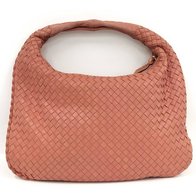 Bottega Veneta One Shoulder Bag Handbag Intrecciato Hobo Leather Pink