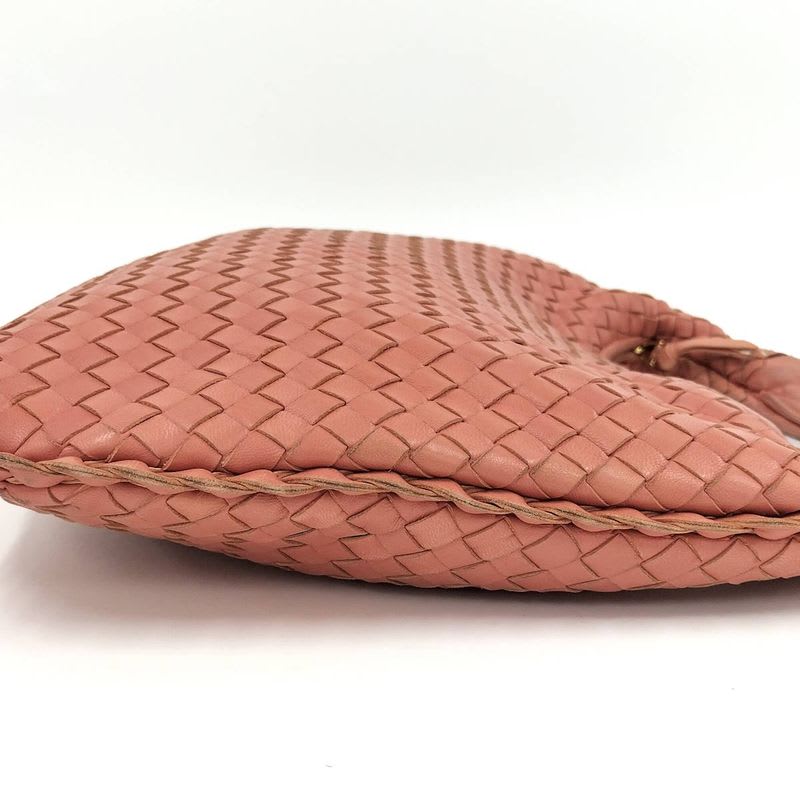 Bottega Veneta One Shoulder Bag Handbag Intrecciato Hobo Leather Pink