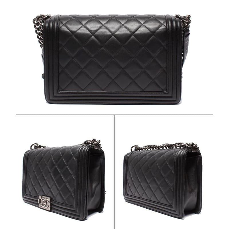 Chanel Chain Shoulder Bag Shoulder Vintage Silver Hardware Smooth Leather The