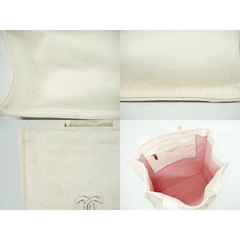 Chanel Chanel Miami Cruise Line Tote Bag Handbag Canvas White Bag