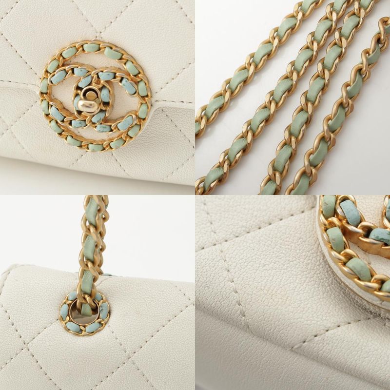Chanel Chanel Calfskin No 29 Circle Single Flap Shoulder Bag White Mint