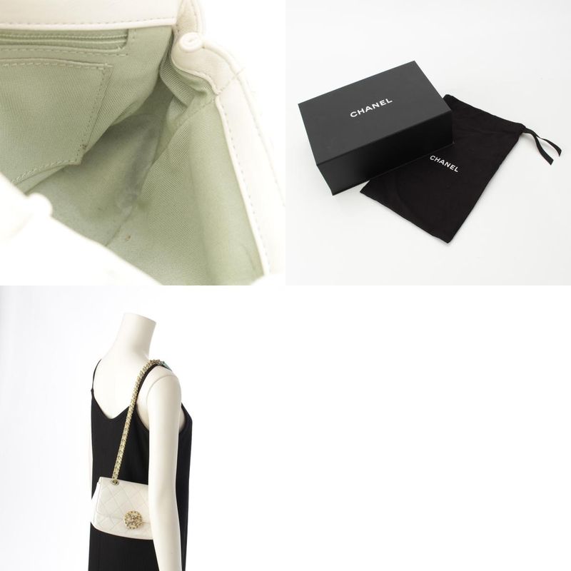 Chanel Chanel Calfskin No 29 Circle Single Flap Shoulder Bag White Mint